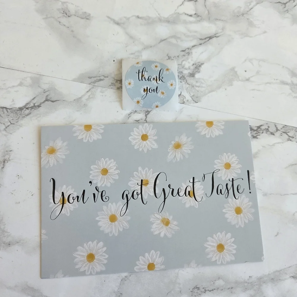50 Pack Daisies flowers Bundle Thank you Cards Insert Cards 4x6 & Stickers